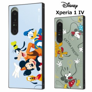 Xperia 1 IV ディズニー ミッキーフレンズ スクエア ハイブリッド ケース カバー ソフトケース ハードケース キャラクター ミッキー ミニ