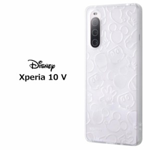 Xperia 10 V ディズニー ミッキーマウス キラキラ ラメ入り TPU ソフトケース ケース カバー クリアケース クリア シンプル 透明 キャラ