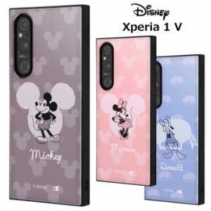 Xperia 1 V ディズニー 耐衝撃 スクエア ハイブリッド ケース カバー ソフトケース ハードケース キャラクター かわいい ミッキー ミニー