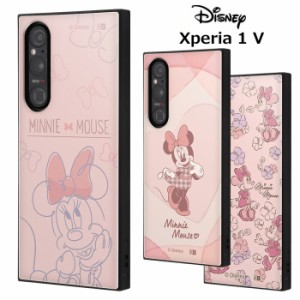 Xperia 1 V ディズニー 耐衝撃 スクエア ハイブリッド ケース カバー ソフトケース ハードケース キャラクター かわいい ミニー ミニーマ