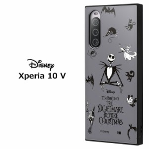 Xperia 10 V ディズニー ナイトメアー・ビフォア・クリスマス ジャック 耐衝撃 スクエア ハイブリッド ケース カバー ソフトケース ハー