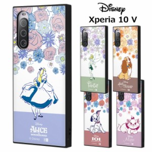 Xperia 10 V ディズニー 耐衝撃 スクエア ハイブリッド ケース カバー ソフトケース ハード かわいい アリス ティンカーベル レディ 101