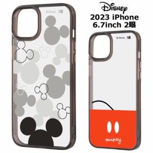 iPhone15Plus ディズニー ミッキーマウス ハイブリッド ケース Charaful カバー TPU ソフト ソフトケース クリアケース 透明 キャラクタ