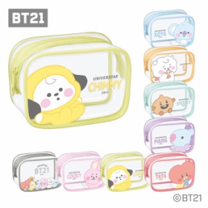 BT21 BOXミニポーチ KOYA RJ SHOOKY MANG CHIMMY TATA COOKY LINE FRIENDS 公式ライセンス 化粧ポーチ 小物入れ 小さめ 小さい ボックス 