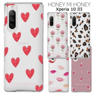 メール便 Xperia 10 III HONEY MI HONEY クリア ケース カバー ハード ハードケース クリアケース ハニーミーハニー 簑島三佳 ハート 花