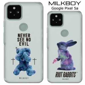 Google Pixel 5a MILKBOY クリア ケース カバー ハード ハードケース クリアケース 透明 キャラクター シンプル かわいい グッズ ミルク