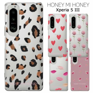 Xperia 5 III HONEY MI HONEY クリア ケース カバー ハード ハードケース クリアケース 透明 ハニーミーハニー 簑島三佳 ハート リップ 