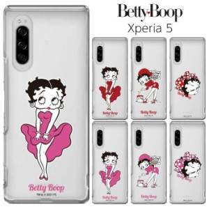 メール便 Xperia5 ベティ・ブープ クリア ケース カバー ハードケース クリアケース キャラクター かわいい ベティちゃん BETTYBOOP ベテ