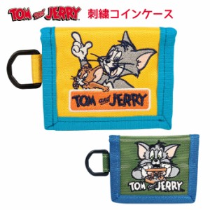 メール便 送料無料 刺繍コインケース トムとジェリー コインケース 小銭入れ ミニ財布 ミニ 財布 サイフ ボックス型 薄型 二つ折り 小さ