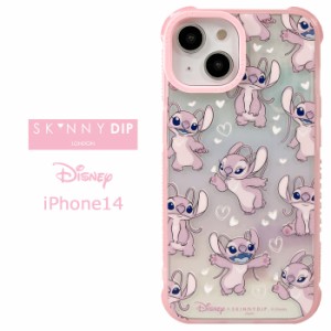 iPhone14 ディズニー エンジェル x SKINNYDIP TPU クリア ケース カバー スキニーディップ ラメ キラキラ ソフトケース クリアケース か