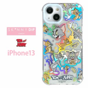 メール便 iPhone13 トムとジェリー x SKINNYDIP TPU クリアケース ケース カバー スキニーディップ ラメ ホログラム ソフトケース 透明 