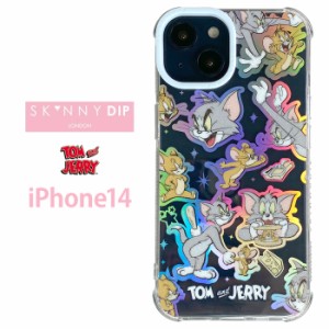 iPhone14 トムとジェリー x SKINNYDIP TPU クリアケース ケース カバー スキニーディップ ラメ ホログラム ソフトケース 透明 キャラクタ