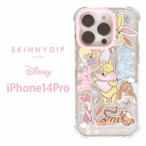 メール便 iPhone14Pro ディズニー くまのプーさん x SKINNYDIP TPU クリア ケース カバー スキニーディップ ソフトケース クリアケース 