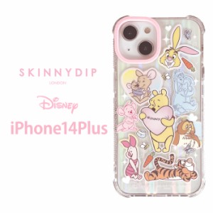 iPhone14Plus ディズニー くまのプーさん x SKINNYDIP TPU クリア ケース カバー スキニーディップ ソフトケース クリアケース 透明 キャ