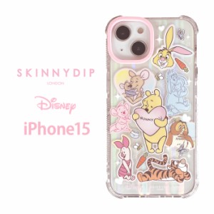 メール便 iPhone15 ディズニー くまのプーさん x SKINNYDIP TPU クリア ケース カバー スキニーディップ ソフトケース クリアケース キャ