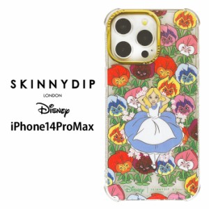 iPhone14ProMax ディズニー 不思議の国のアリス x SKINNYDIP TPU クリア ケース カバー スキニーディップ ソフト ソフトケース クリアケ