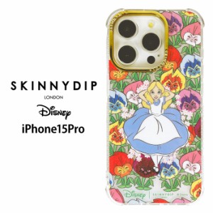 iPhone15Pro ディズニー 不思議の国のアリス x SKINNYDIP TPU クリア ケース カバー スキニーディップ ソフト ソフトケース クリアケース