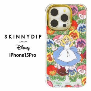 メール便 iPhone15Pro ディズニー 不思議の国のアリス x SKINNYDIP TPU クリア ケース カバー スキニーディップ ソフト ソフトケース ク