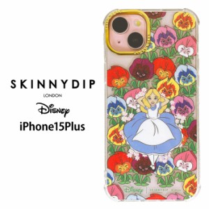 iPhone15Plus ディズニー 不思議の国のアリス x SKINNYDIP TPU クリア ケース カバー スキニーディップ ソフトケース クリアケース 透明 