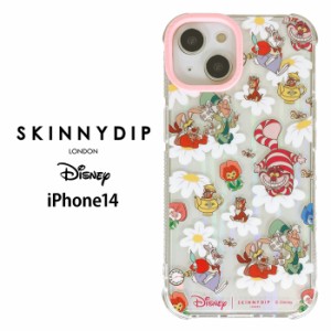 iPhone14 ディズニー 不思議の国のアリス x SKINNYDIP TPU クリア ケース カバー スキニーディップ ソフト ソフトケース クリアケース か