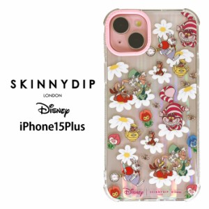 iPhone15Plus ディズニー 不思議の国のアリス x SKINNYDIP TPU クリア ケース カバー スキニーディップ ソフトケース クリアケース 透明 