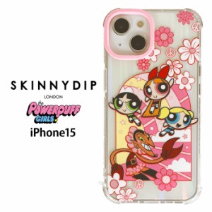 iPhone15 パワーパフガールズ x SKINNYDIP TPU クリア ケース カバー スキニーディップ ソフトケース クリアケース かわいい キャラクタ