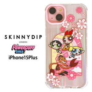 iPhone15Plus パワーパフガールズ x SKINNYDIP TPU クリア ケース カバー スキニーディップ ソフトケース クリアケース 透明 かわいい ブ