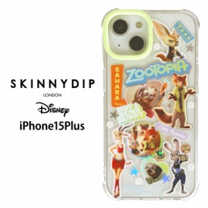 iPhone15Plus ディズニー ズートピア x SKINNYDIP TPU クリア ケース カバー スキニーディップ ソフトケース クリアケース 透明 かわいい