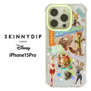 メール便 iPhone15Pro ディズニー ズートピア x SKINNYDIP TPU クリア ケース カバー スキニーディップ ソフトケース クリアケース ジュ