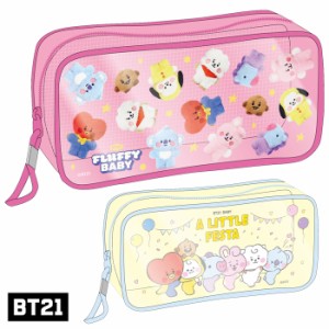 エンスカイ BT21 クリアペンケース ensky RJ SHOOKY MANG KOYA CHIMMY TATA COOKY キャラクター グッズ ビーティーイシビル 透明 クリア 