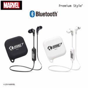 送料無料 Bluetooth 4.1 対応 マーベル ヒーロー ワイヤレスイヤホン リモコン付き ロゴ シンプル スターク・インダストリーズ キャラク