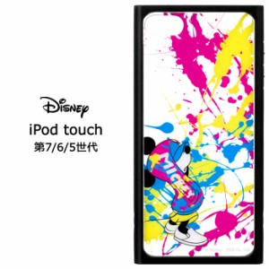 iPod touch 第7世代 2019 ディズニー ガラス タフ ケース カバー 耐衝撃 スクエア ハイブリッド キャラクター ソフト クリア クリアケー