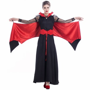 ハロウィン衣装 大人用 女性用 ドラキュラ 吸血鬼 コスプレ 伯爵 コウモリ バンパイア コスチューム ハロウィン 衣装 レディース ガール