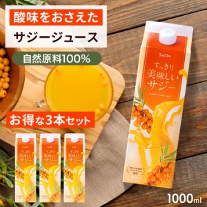 すっきり美味しいサジー 1000ml 3本セット 飲みやすいサジージュース 鉄分補給 SajiOne公式 アミノ酸 リンゴ酸 ミネラル ドリンク ゆず 