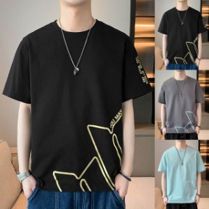 メンズtシャツ 綿 半袖 男 夏 tシャツ ゆったり オシャレ 半袖tシャツ 3色/M-4XL