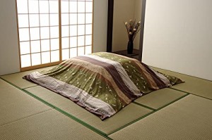 イケヒコ こたつ布団カバー 長方形 こよみ 約215×255cm グリーン 和 ファスナー うさぎ柄 #5097279