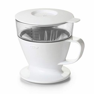 OXOオクソー お湯が自動で理想的なスピードで注がれる オート ドリップ コーヒーメーカー 1-2杯用 360ml ホワイト 台形フィルター 忙