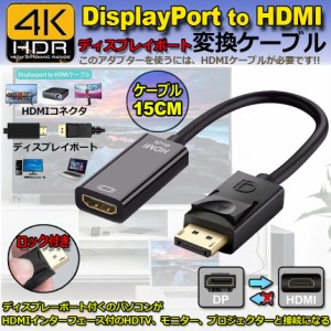 DisplayPort HDMI変換アダプター 4K解像度対応 ディスプレイポート to HDMI 変換コネクター DP HDMI 変換 ケーブル Lenovo HP DELLに対応