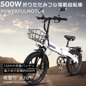 アクセル付き 電動自転車 折りたたみ式 20インチ 公道走行可能 電動バイク 20インチ 極太タイヤ マウンテンバイク モペット 自転車 ウイ