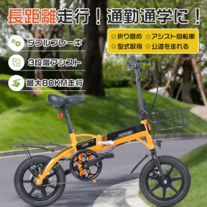 公道走行可能 電動アシスト自転車 14インチ【型式認定】【免許不要】折りたたみ自転車 おしゃれ 電動 アシスト自転車 軽量 通勤 通学 持