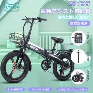 【2024年最新モデル】型式認定獲得済 FLYFISH 電動アシスト自転車 折りたたみ 電動自転車 おしゃれ 免許 不要 電動 自転車 折りたたみ 電