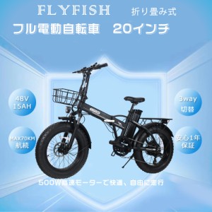 FLYFISH フル電動自転車 公道走行可能 電動自転車 アクセル付き モペット フル電動自転車 折り畳み電動バイク 原付 安い 電気自転車 20イ