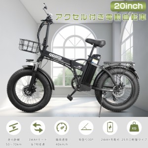 FLYFISH 電動自転車 折り畳み 20インチ アクセル付き電動自転車 フル電動自転車 20インチ 500W 48V15AHバッテリー 3WAYモード切替 20×4.