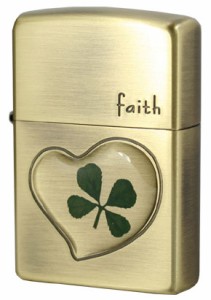 Zippo ジッポライター 本物四つ葉のクローバー 真鍮古美　Faith誠実