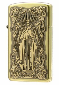 Zippo ジッポライター ディープエッチング アラベスクマリア 真鍮いぶし　スリム メール便可