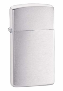 Zippo ジッポライター SLIM Brushed Chrome スリム ブラッシュドクローム No.1600 メール便可