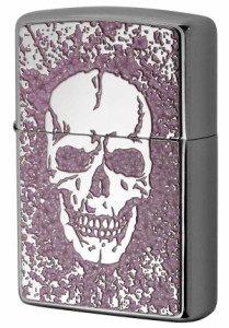 Zippo ジッポライター 200 Flat Bottom Metal Paint Plate 2MPP-Skull PK メール便可