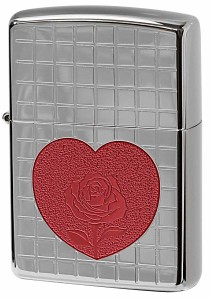 Zippo ジッポライター TITANIUM COATING Heart Rose チタニュームコーティング ローズハート Silver TC-S メール便可