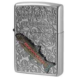 Zippo ジッポライター Vintage Cloisonne fish metal Fresh Water Fish ヴィンテージ 七宝メタル AN-イトウ メール便可