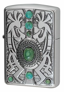 Zippo ジッポライター アーマー ネイティブアメリカン ココペリ ターコイズ 天然石 インディアン スピリット 両面加工 ARMOR INDIAN SPIR